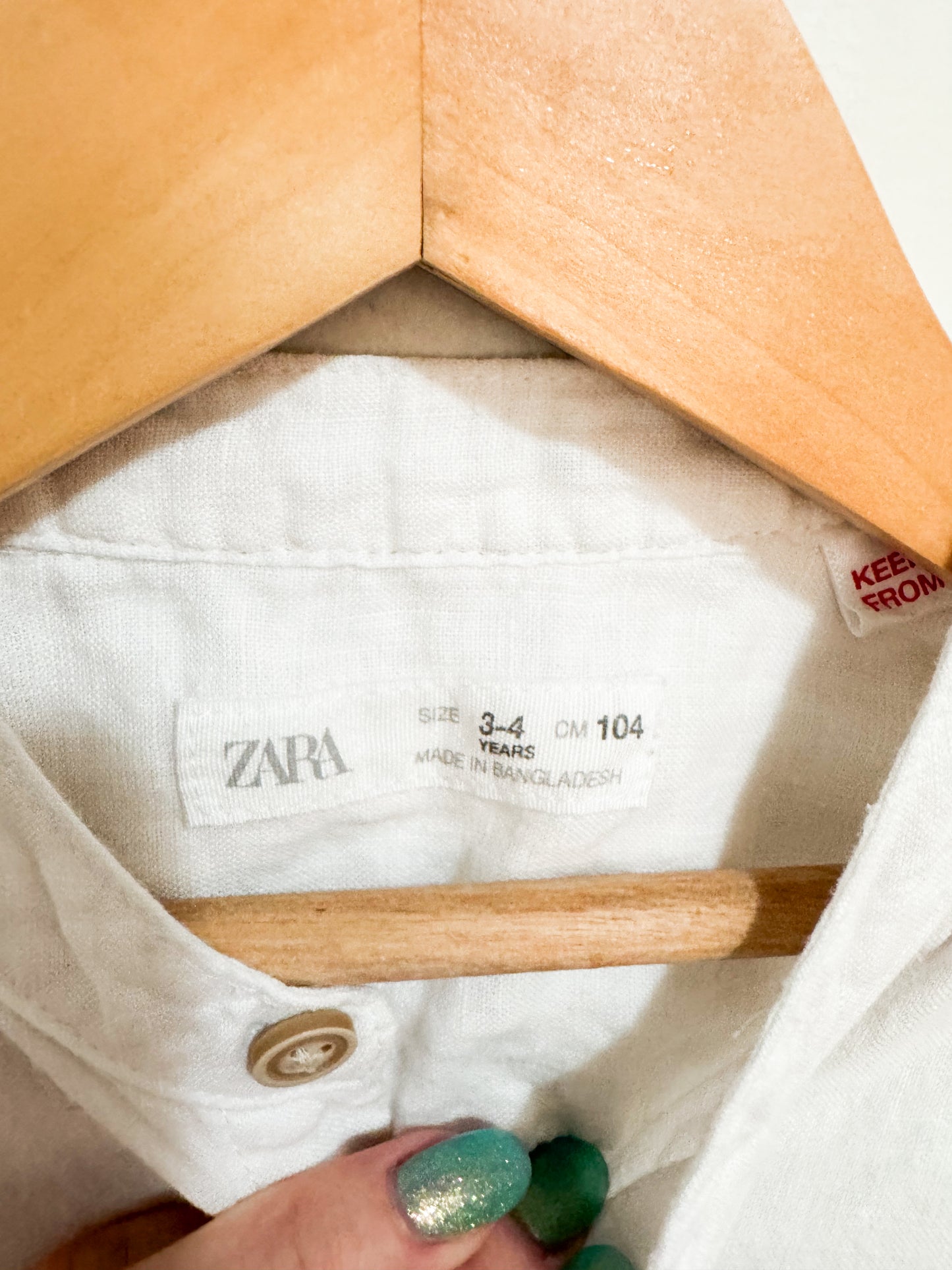 Zara Linen Henley Top 3-4 years