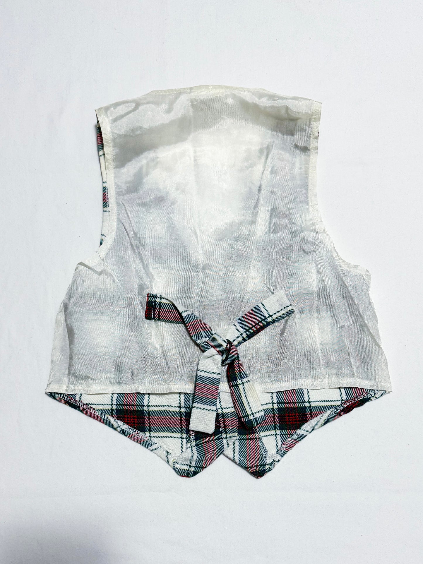 Vintage Pink Soda Plaid Waistcoat 4-6 years
