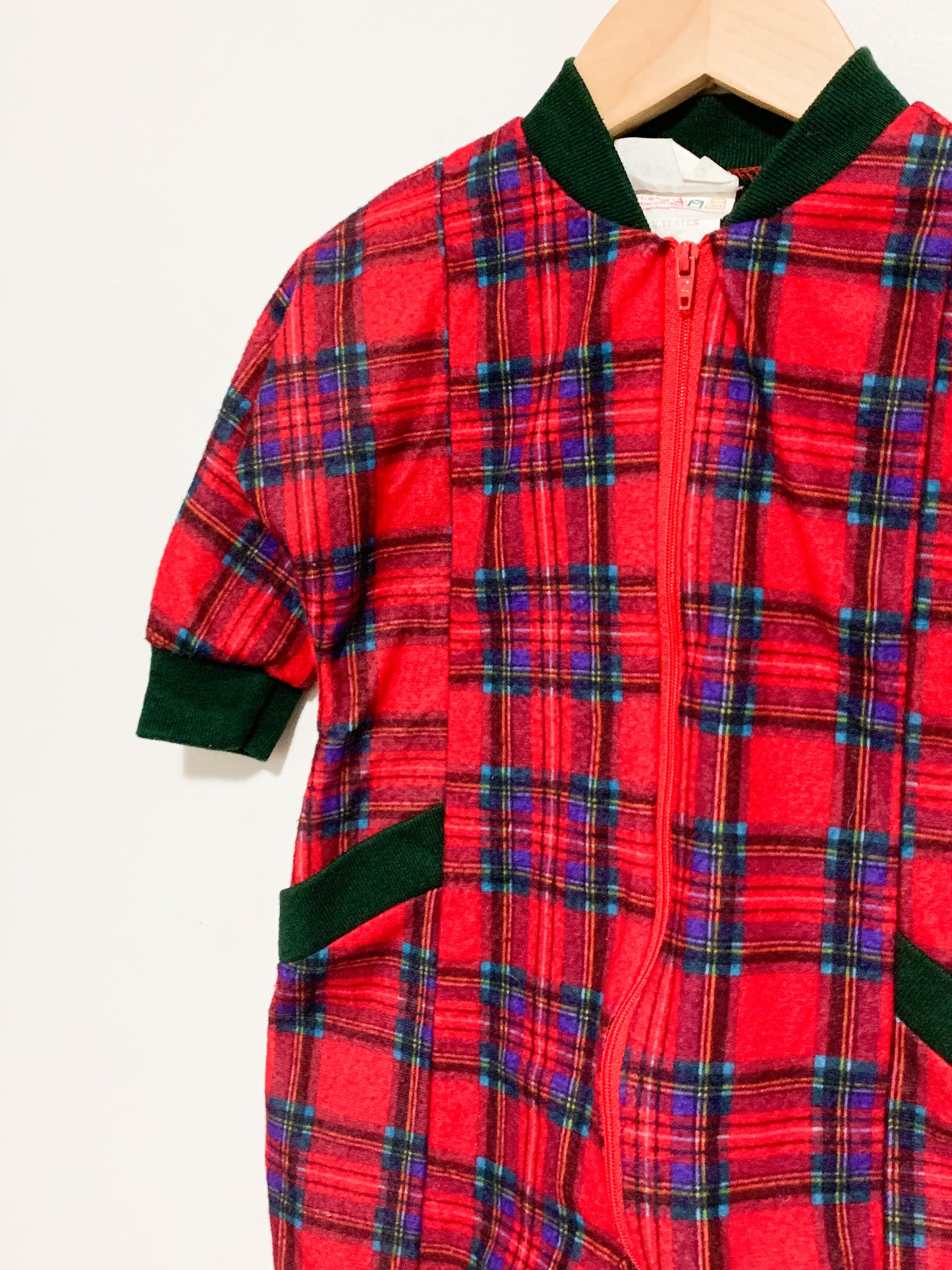 Vintage Plaid Flannel Sleeper 12-18 months