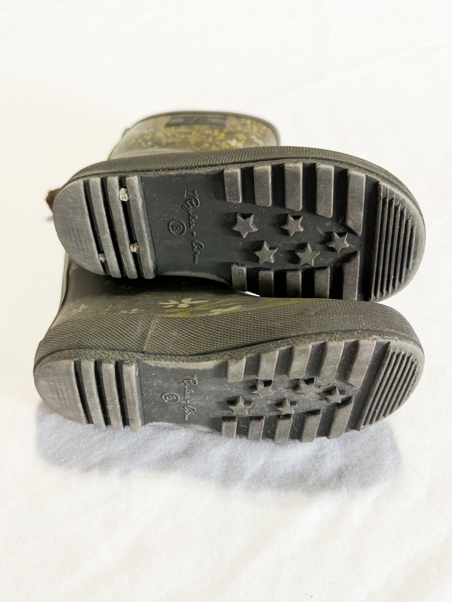 Rylee + Cru AOP Floral Rain Boots Size 8 US