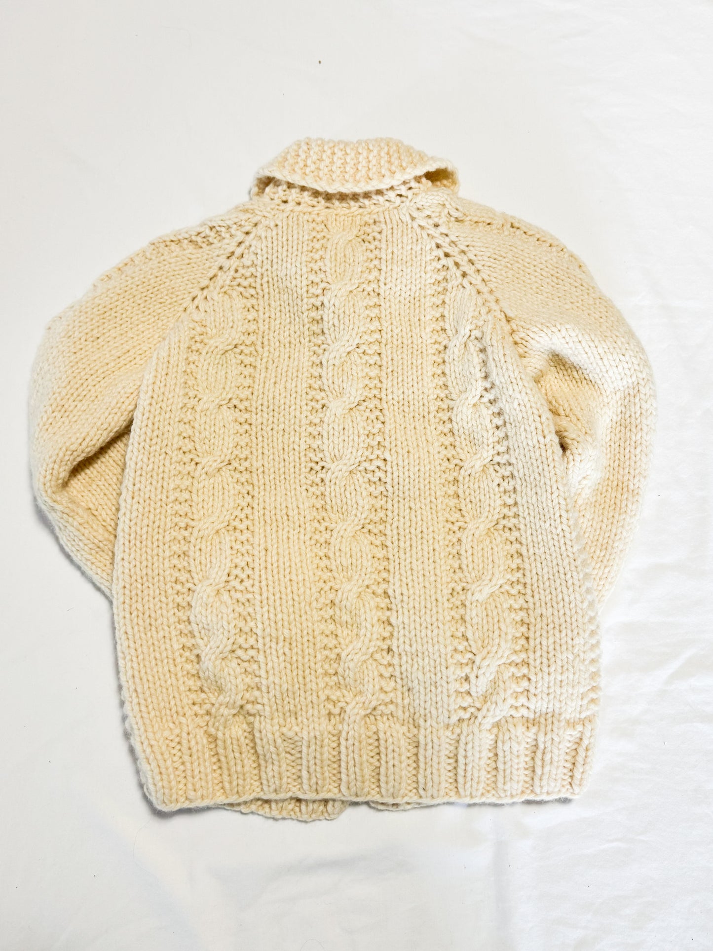 Handknit Wool Cable Knit Cardigan 8-12 years Women’s XS