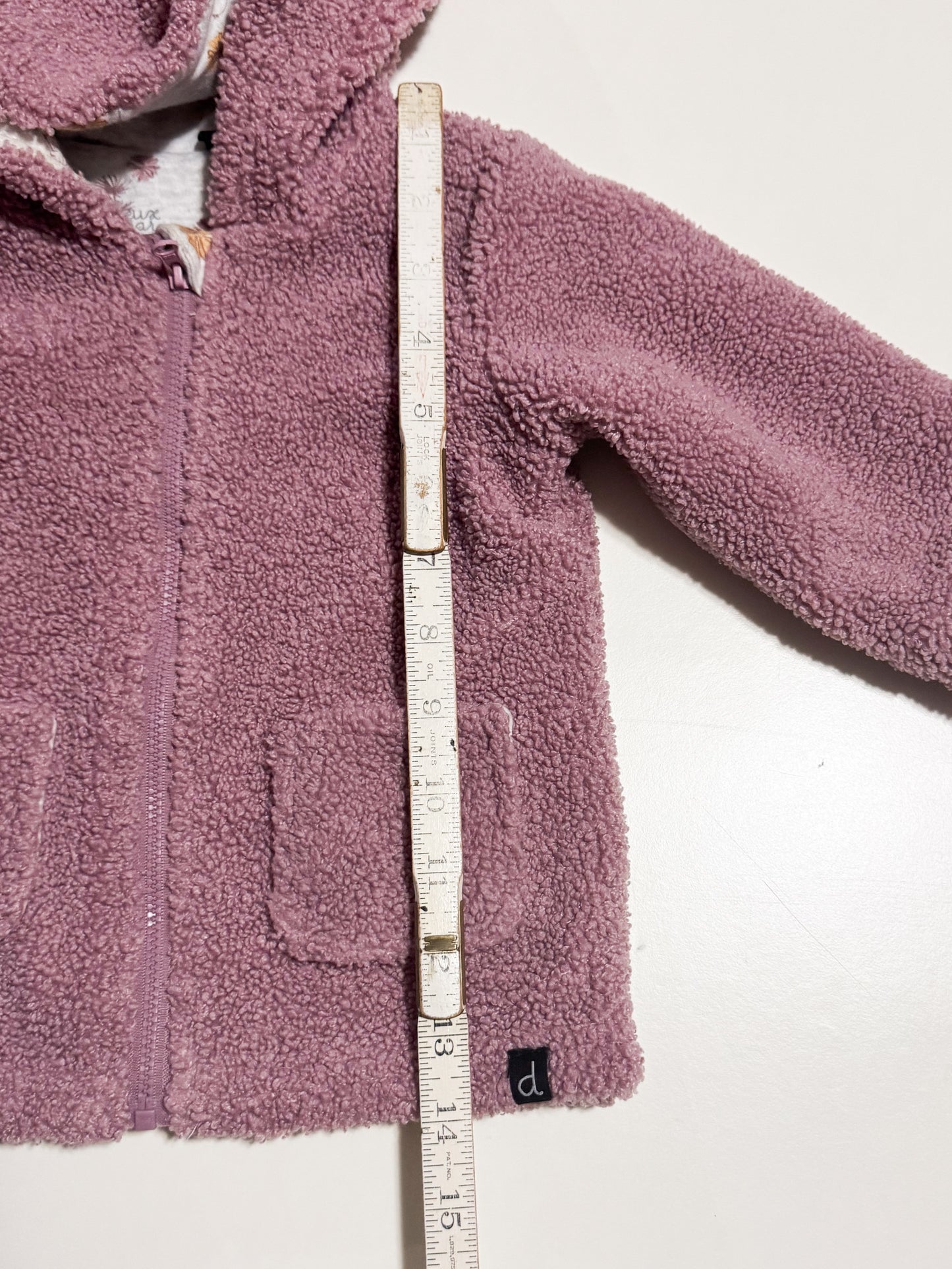 Deux par Deux lined Hooded Zipup Sweater size 18-24 months