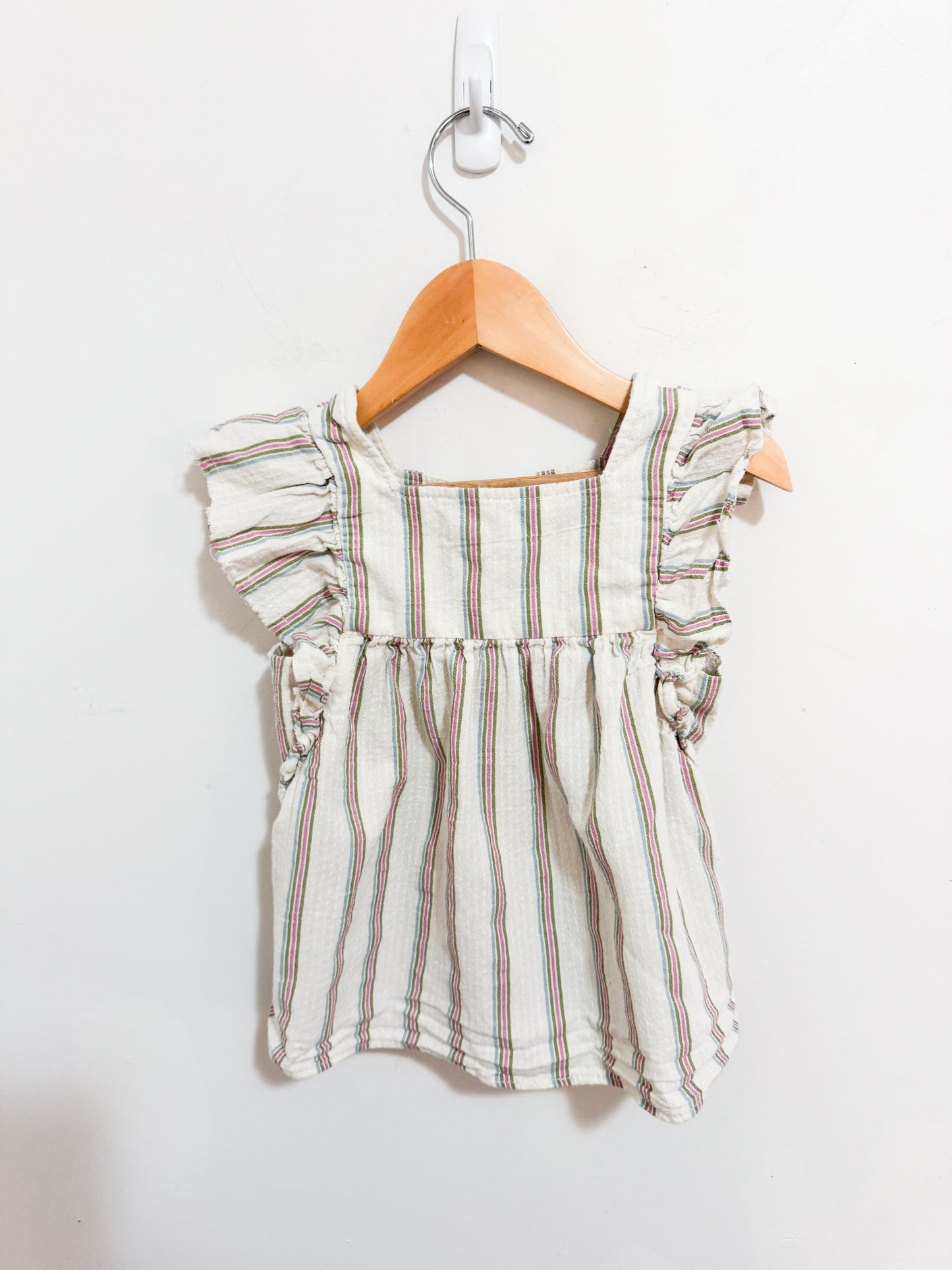Zara Striped Flutter Sleeve Blouse Top 3-4 years