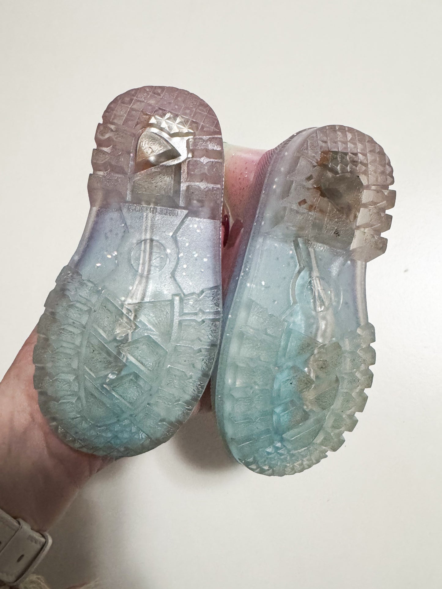 Light up Rainbow Rain Boots size 5T US