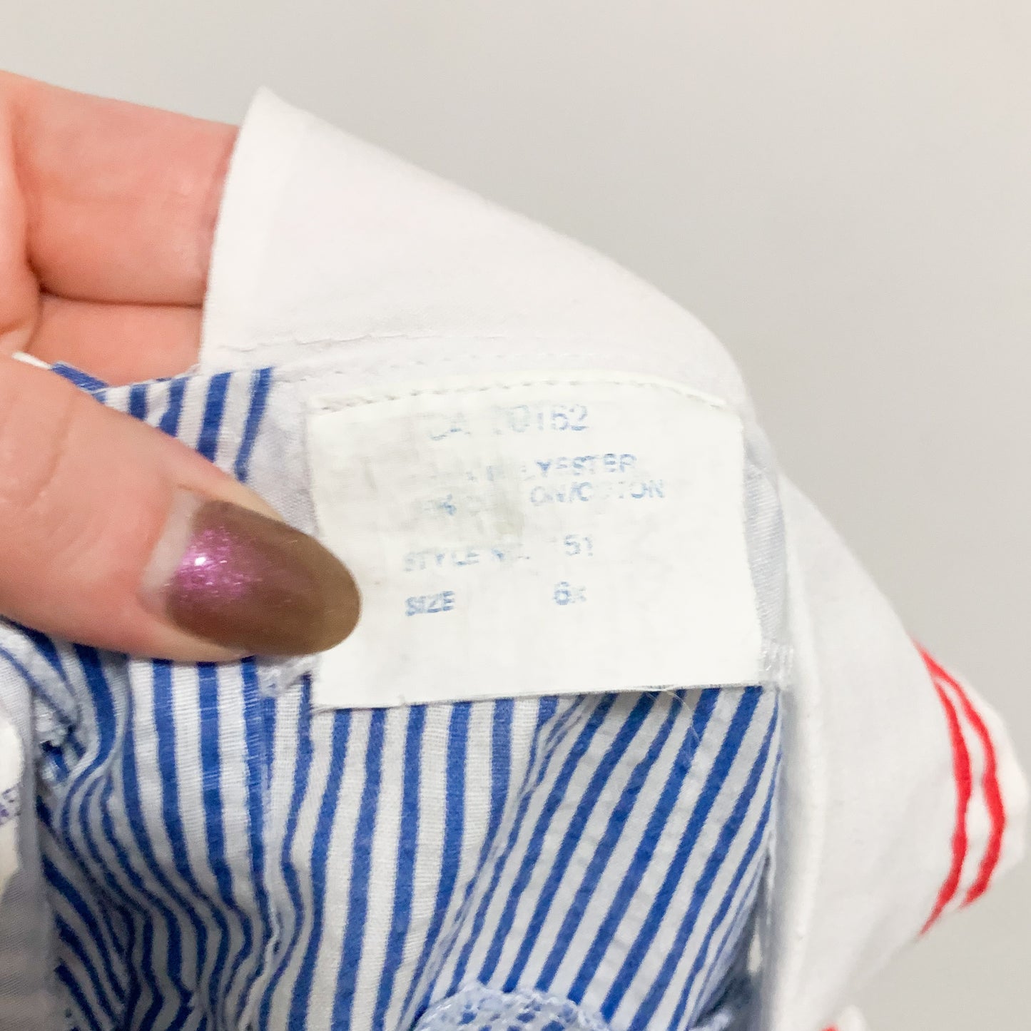 Vintage Top of The Class Striped Sailboat Appliqué Dress Size 6X