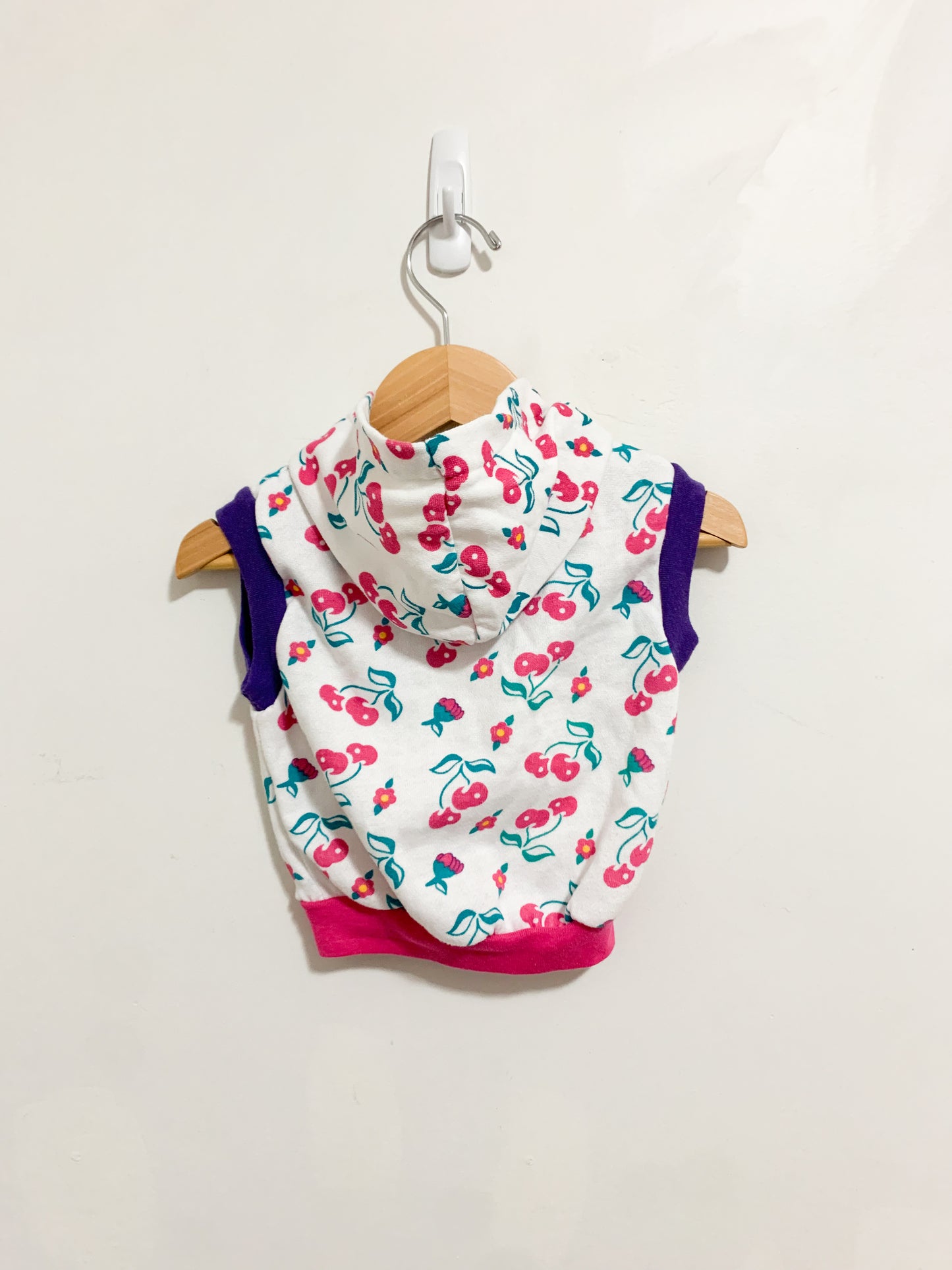 Vintage Cherry Print Hooded Vest 6-18 months