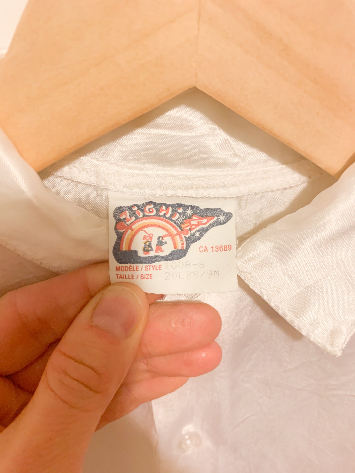 Vintage Cream Sateen Blouse 9 Months