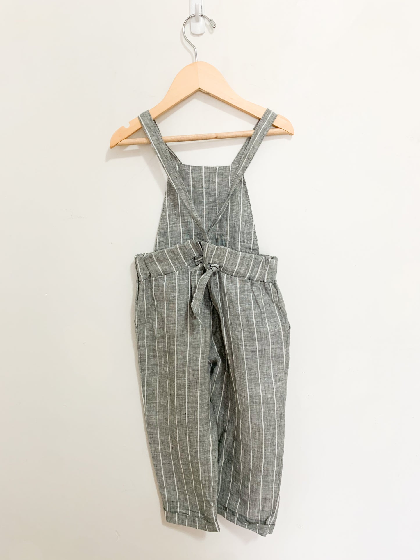 Tocoto Vintage Striped Linen Overalls 3-4 years