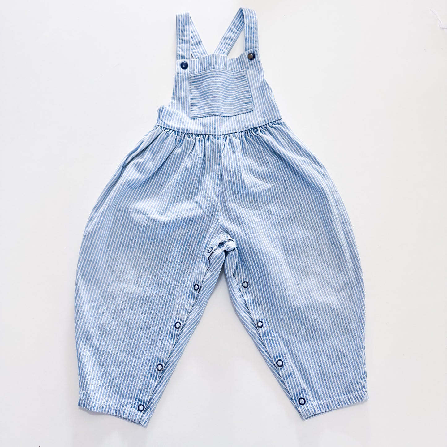 Vintage please mum striped bubble overalls