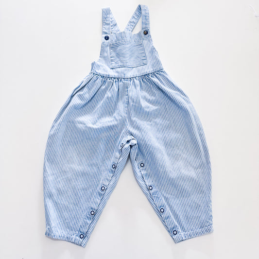 Vintage please mum striped bubble overalls
