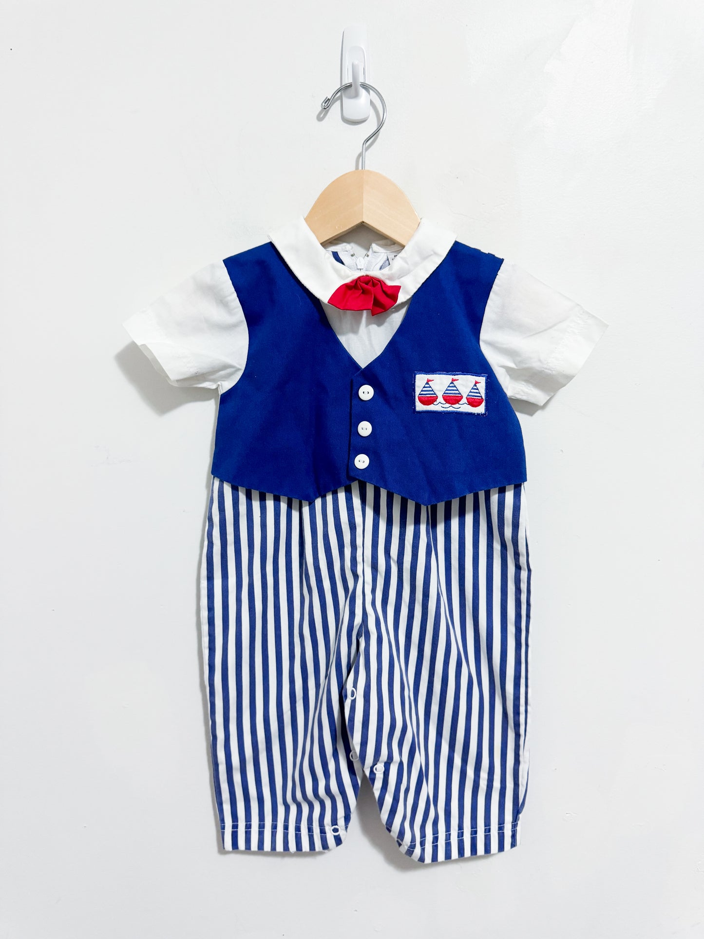 Vintage Vest Striped One Piece Suit 9-18 months