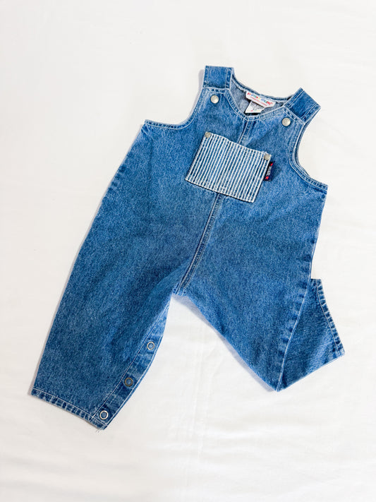 Vintage Please Mum Denim Dungarees 6-12 months