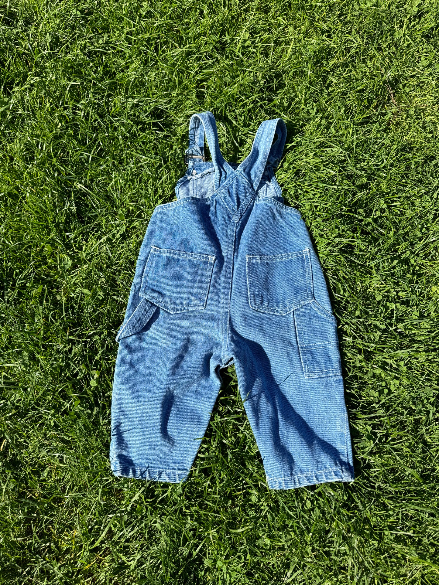 Vintage Tough Trucks Denim Overalls 9-18 months