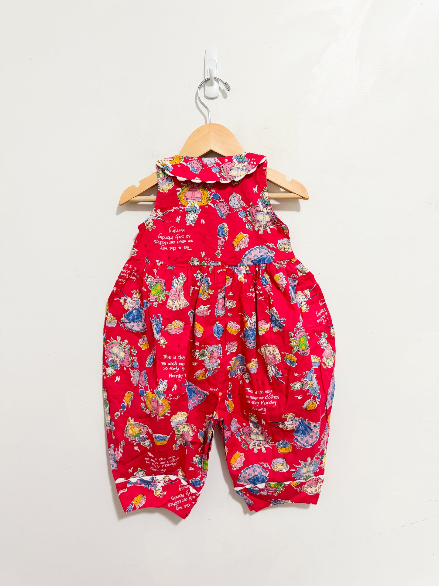 Vintage Mousefeathers AOP Ric-Rac Detailed Bubble Romper 1-2 years