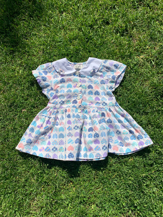 Vintage Roller & Sherry Heart Print Dress 18-24 months