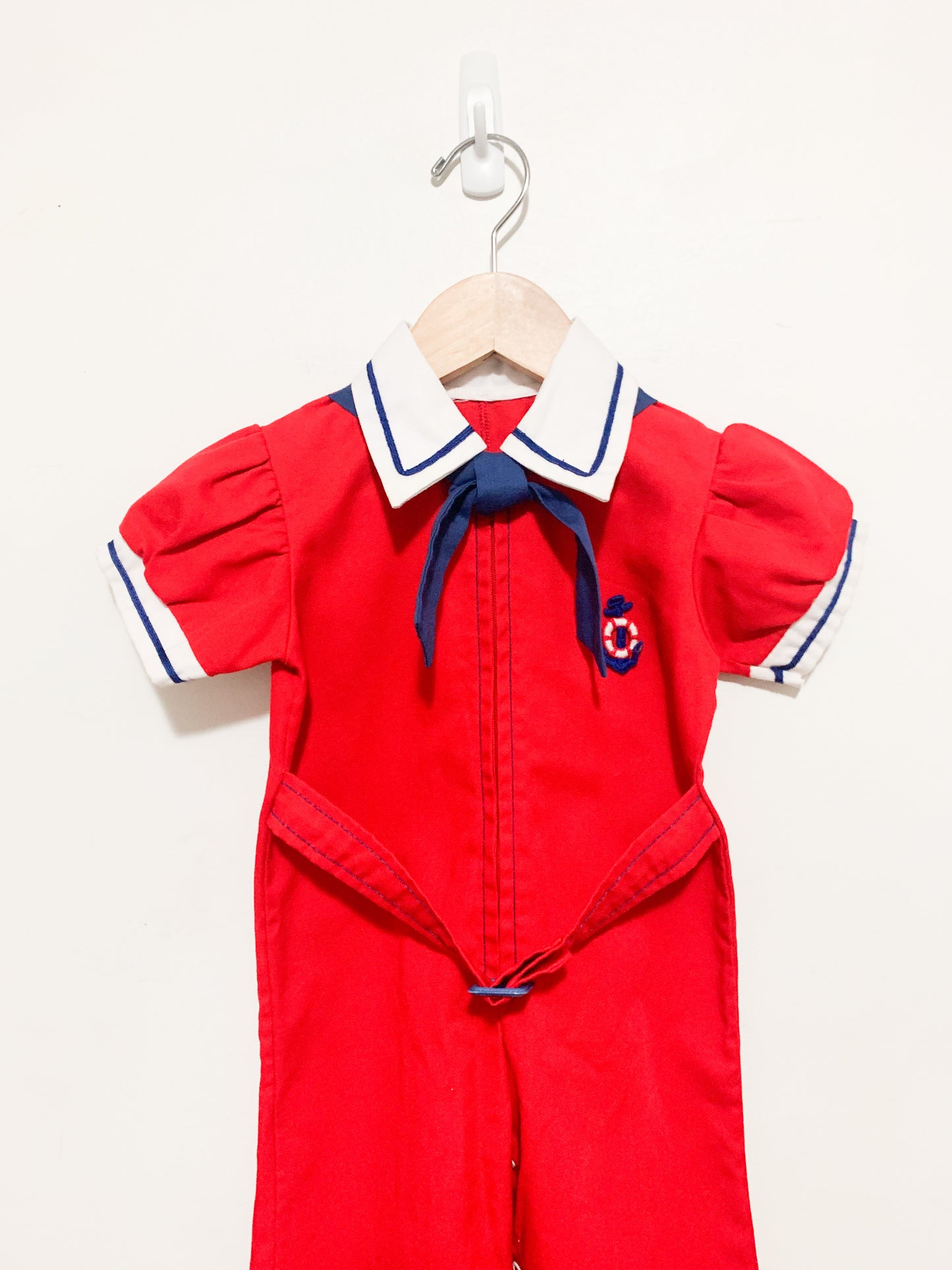 Vintage Nautical Red Jumpsuit 2 years