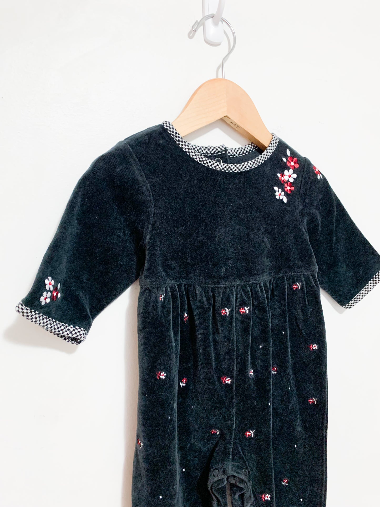 Retro Gymboree Embroidered Velour Romper 3-6 months