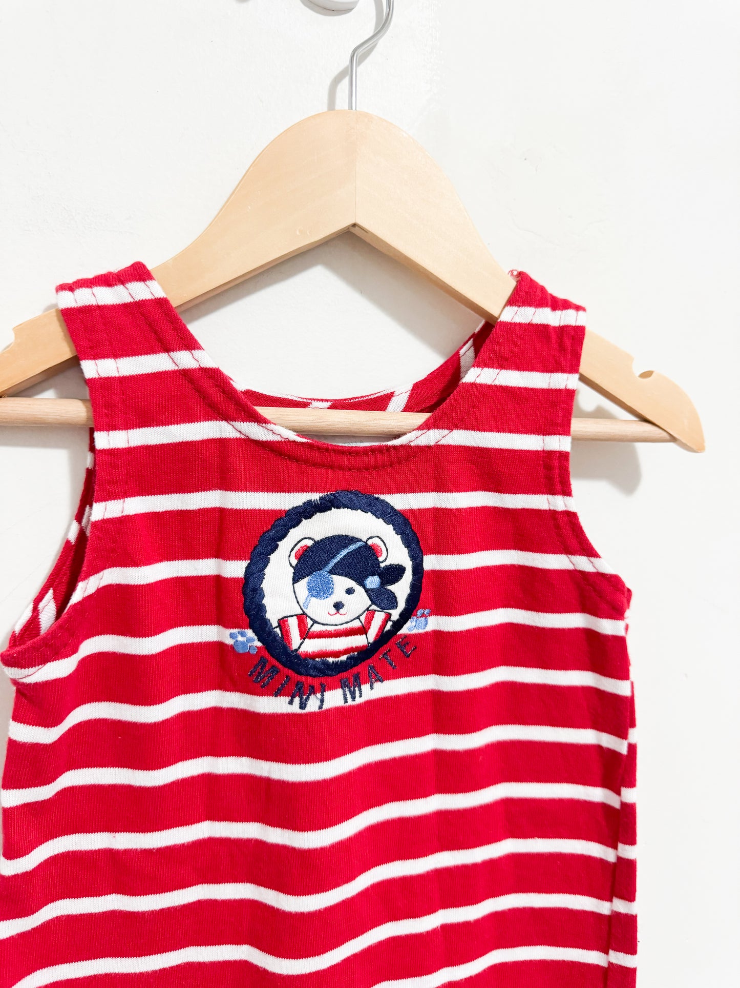 Vintage Health-Tex Striped Sailor Bear Mini Mate Sun Suit 18 months