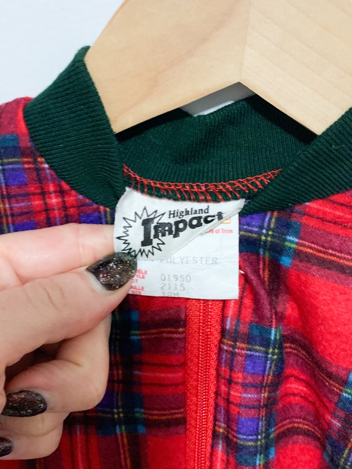 Vintage Plaid Flannel Sleeper 12-18 months