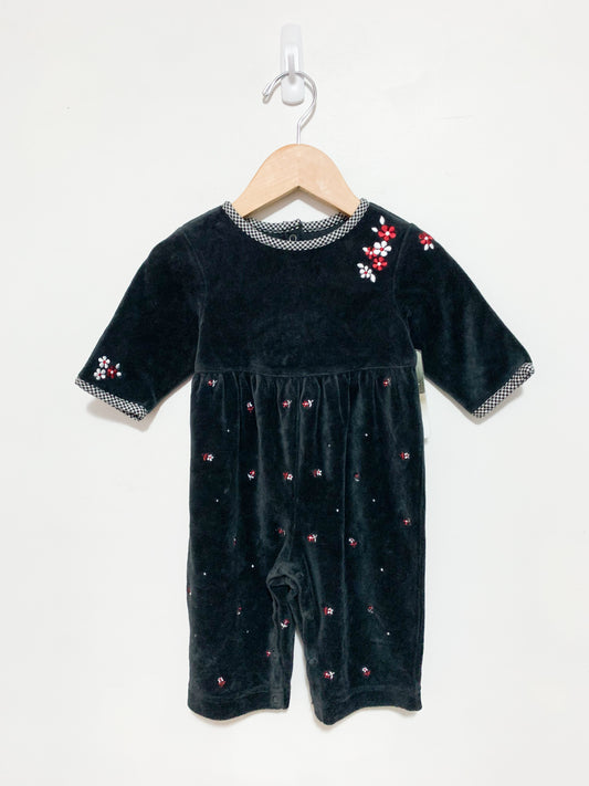 Retro Gymboree Embroidered Velour Romper 3-6 months