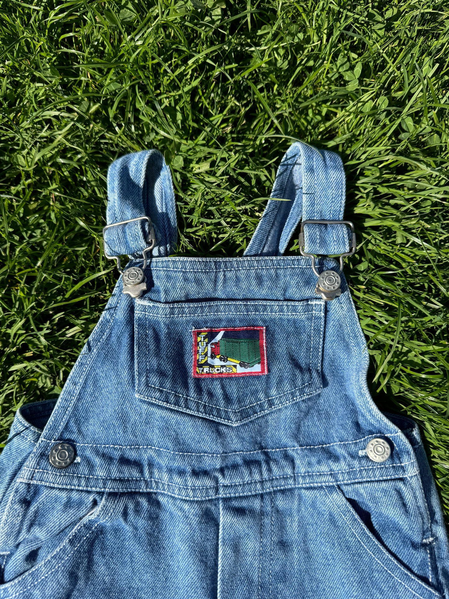 Vintage Tough Trucks Denim Overalls 9-18 months