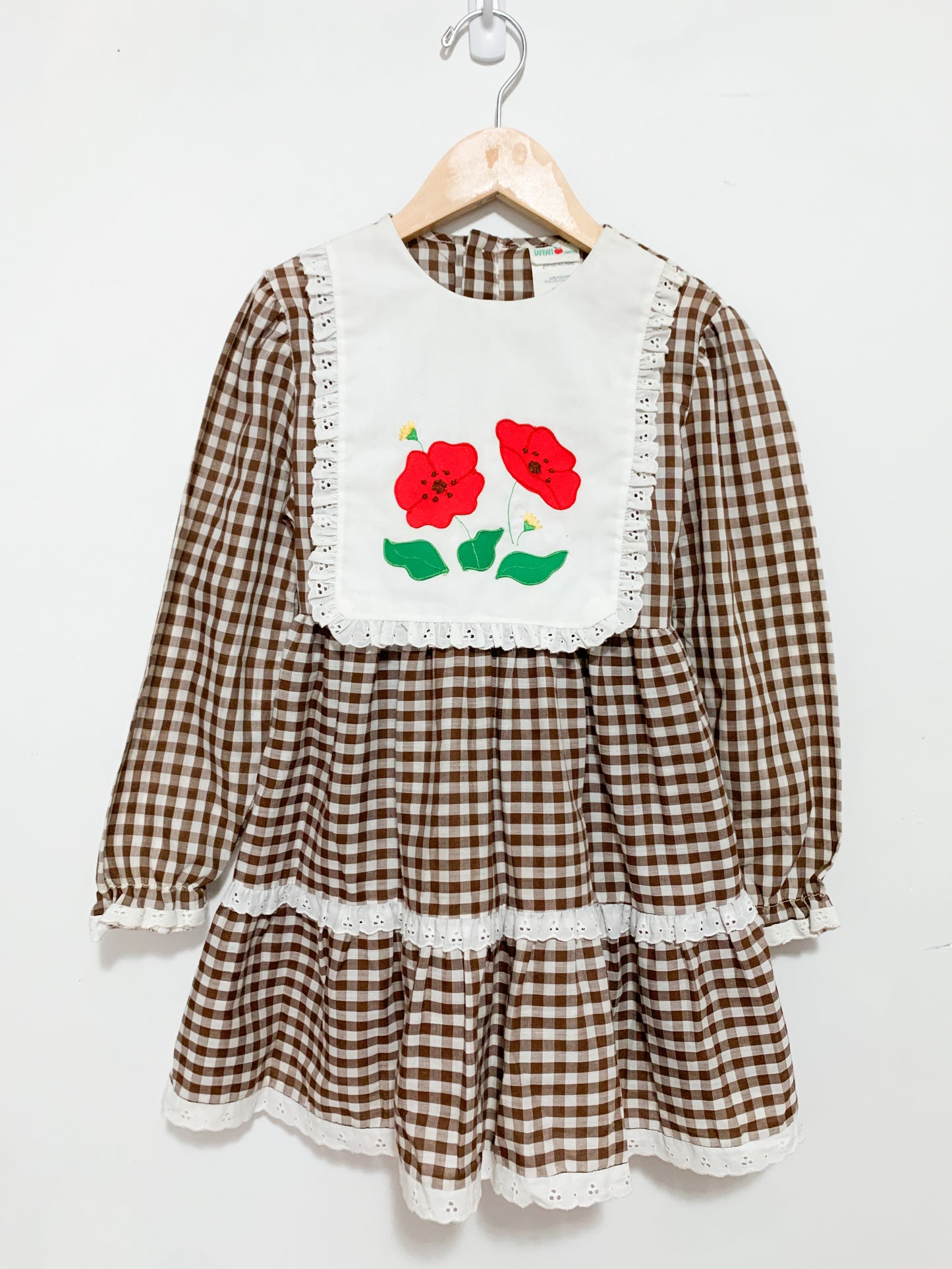 Vintage Raphael Gingham Floral Dress 4-6 years