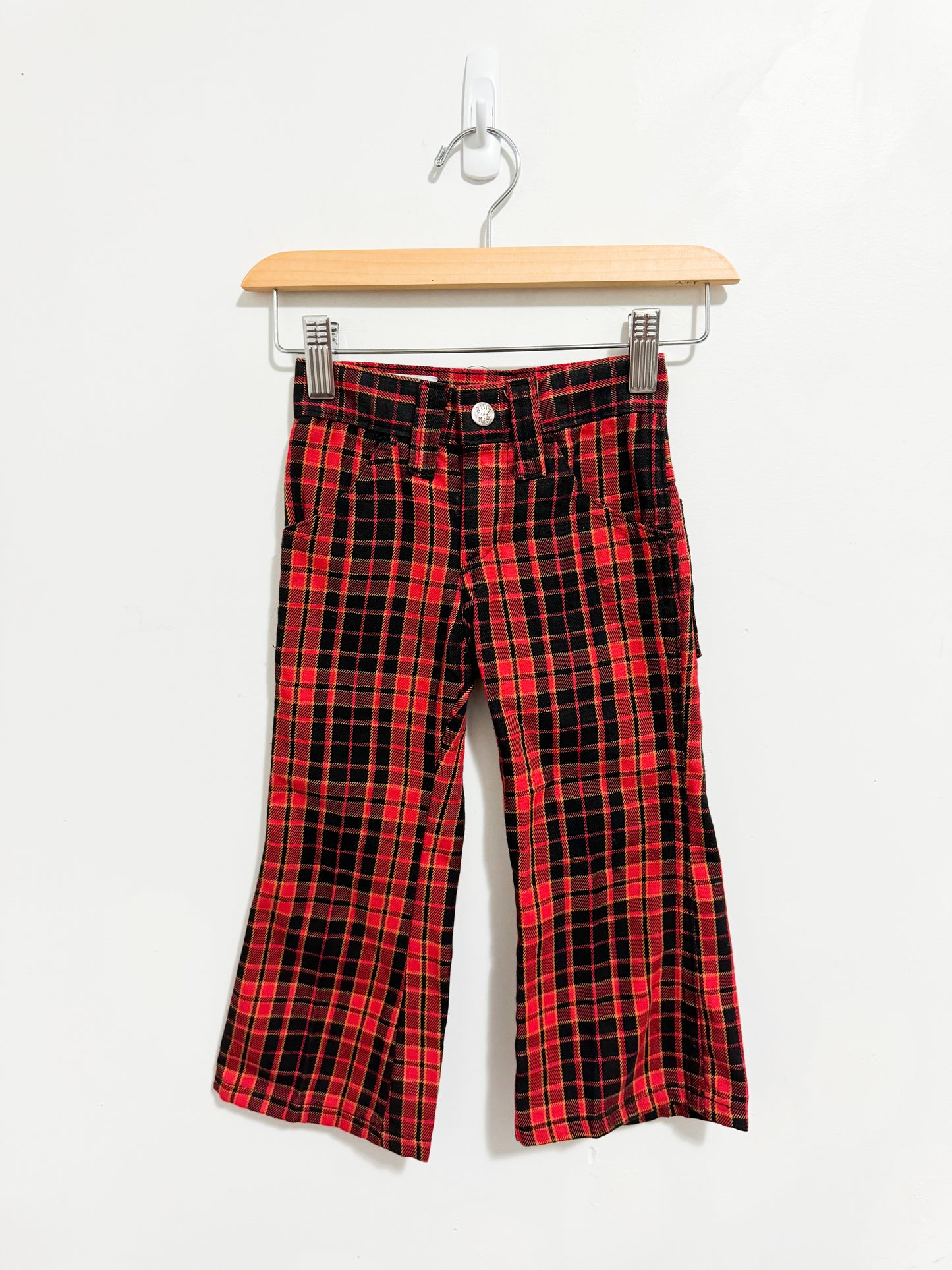 Vintage Billy the Kid Plaid Flared Pants 3 years