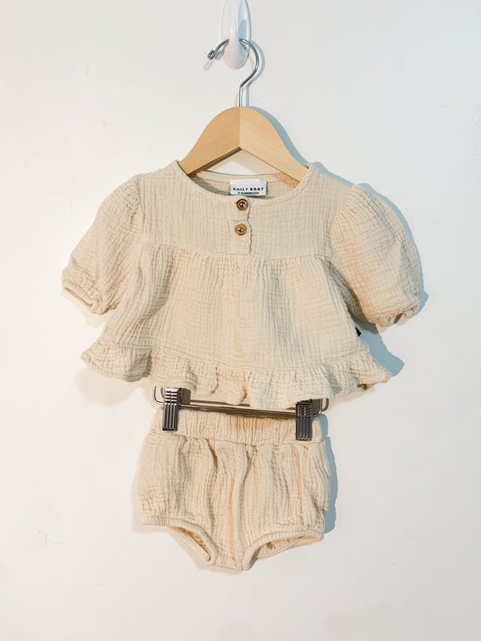 Daily Brat Cotton Gauze Top + Bloomer Set 3-6 months