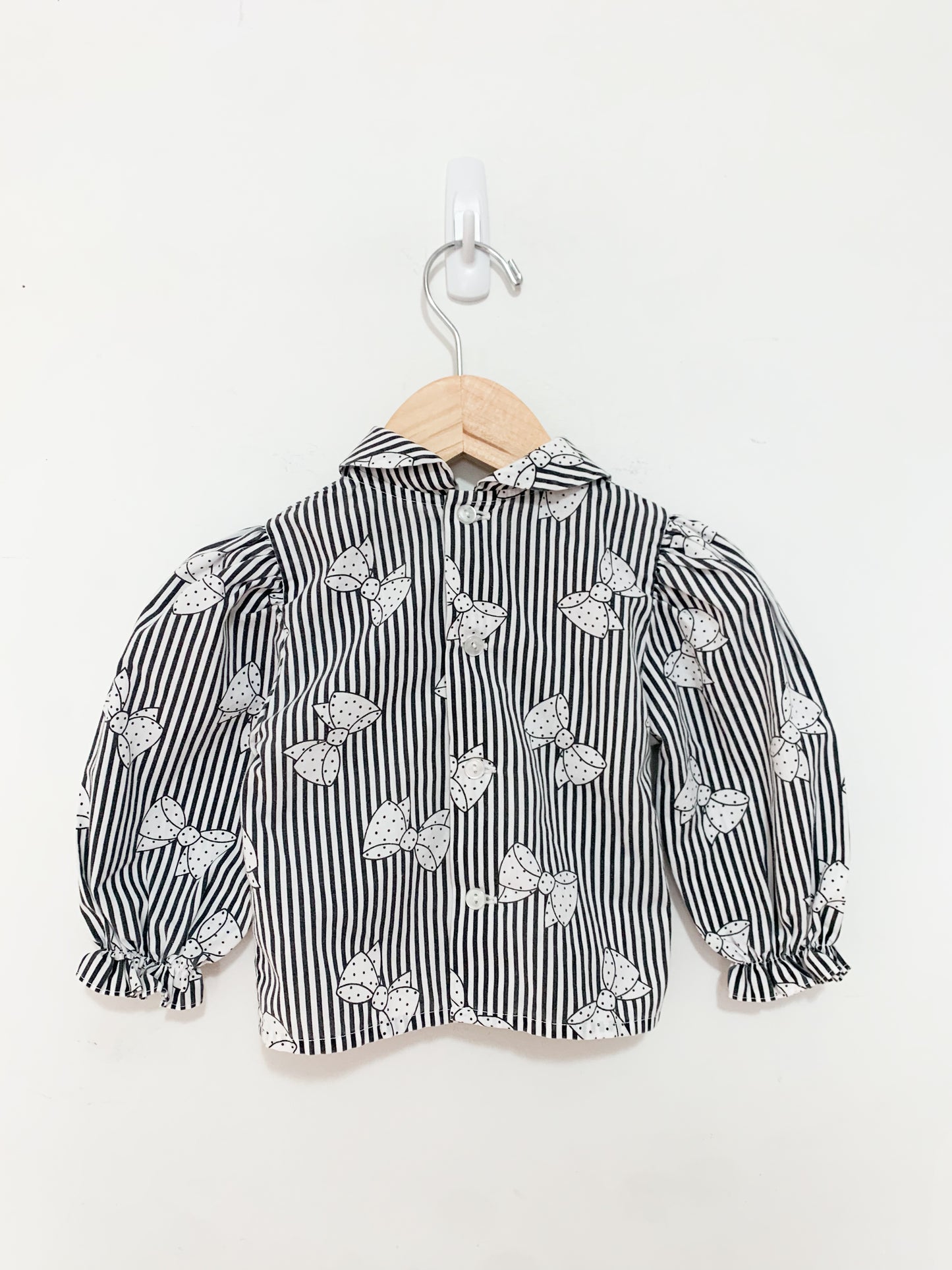 Vintage Striped Polka Dot Bow Blouse 3-12 months