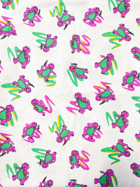 Purple Dinosaur Crayon Scribble Fabric