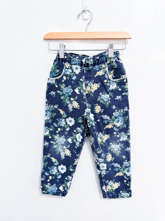 Vintage Lil Byer Floral Paperbag Cut Pants 3 years