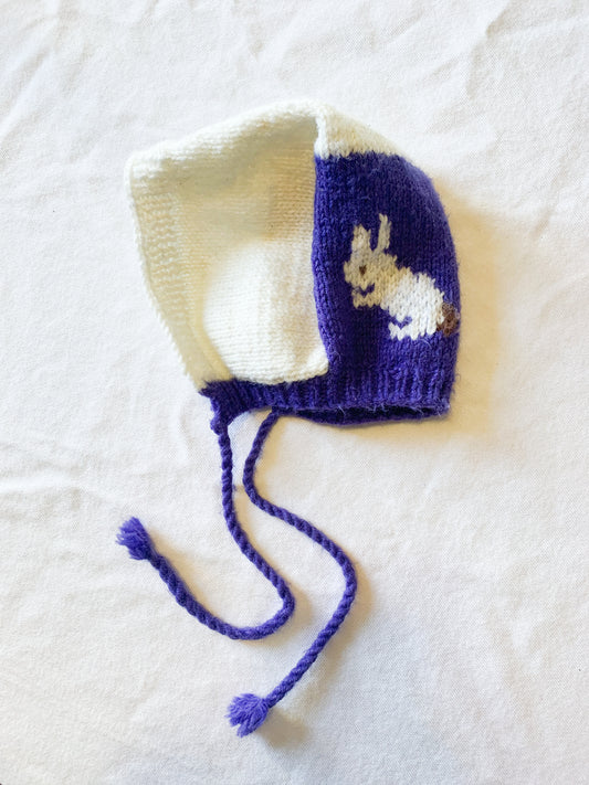 Vintage Handknit Bunny Bonnet 1-3 years