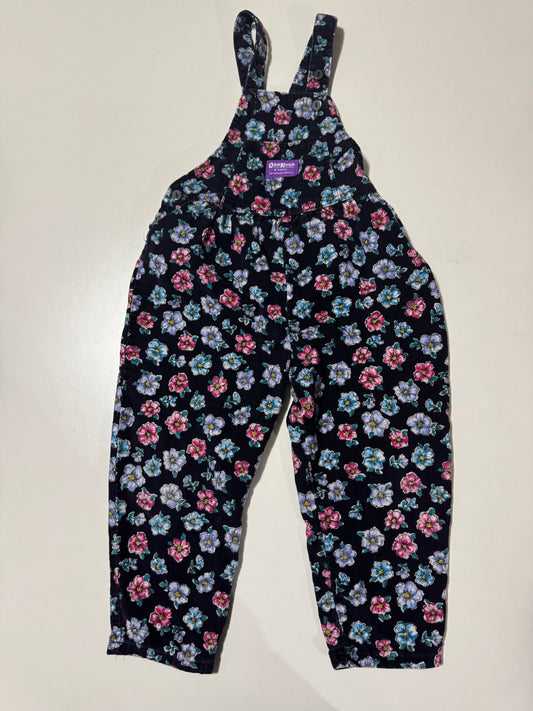 Vintage Oshkosh cord floral overalls