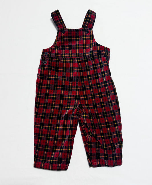 Vintage/Y2K First Moments Velvet Plaid Overalls 
6-18 months