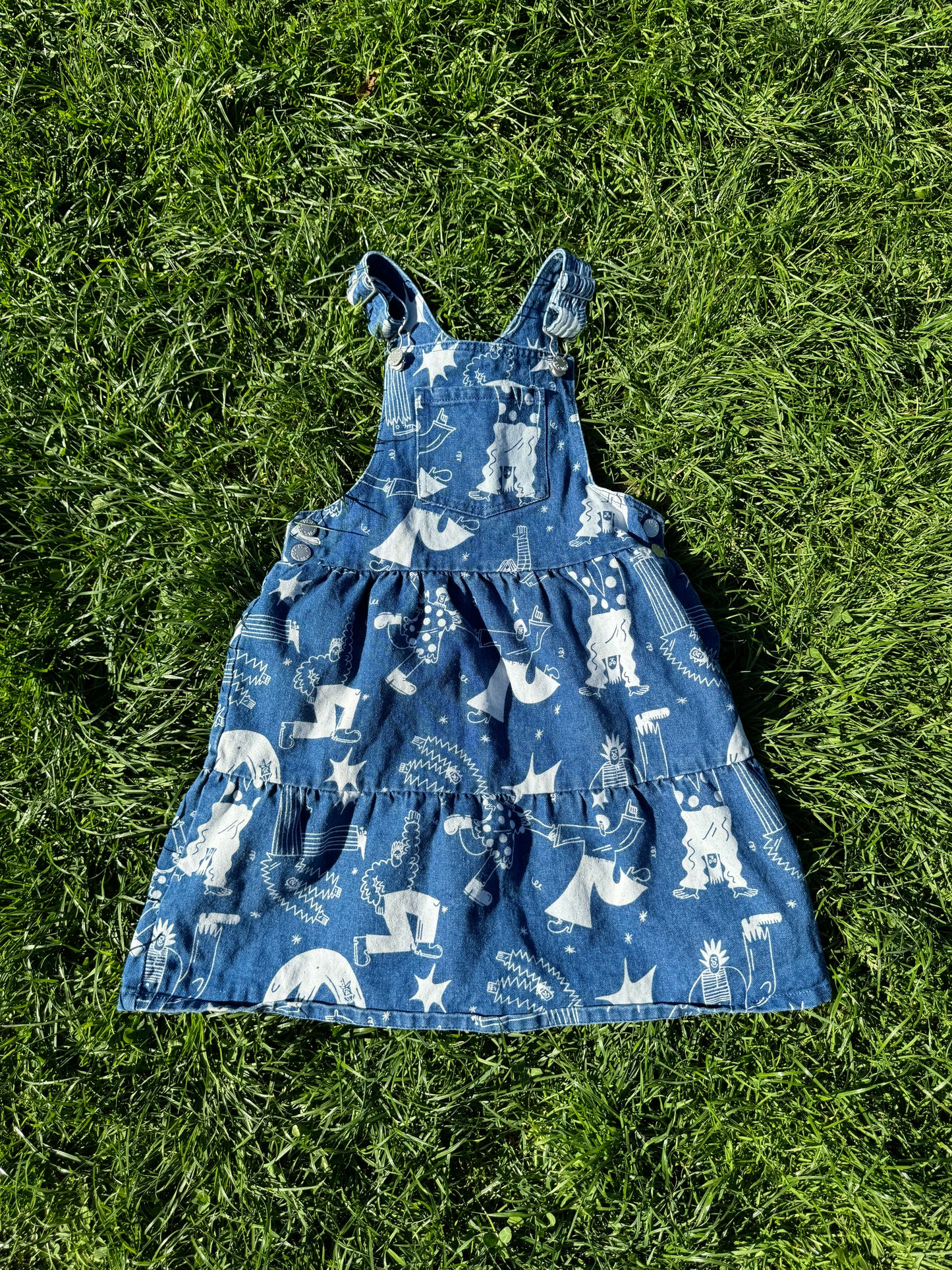 Gorman Playground AOP Denim Tiered Dress 6-8 years