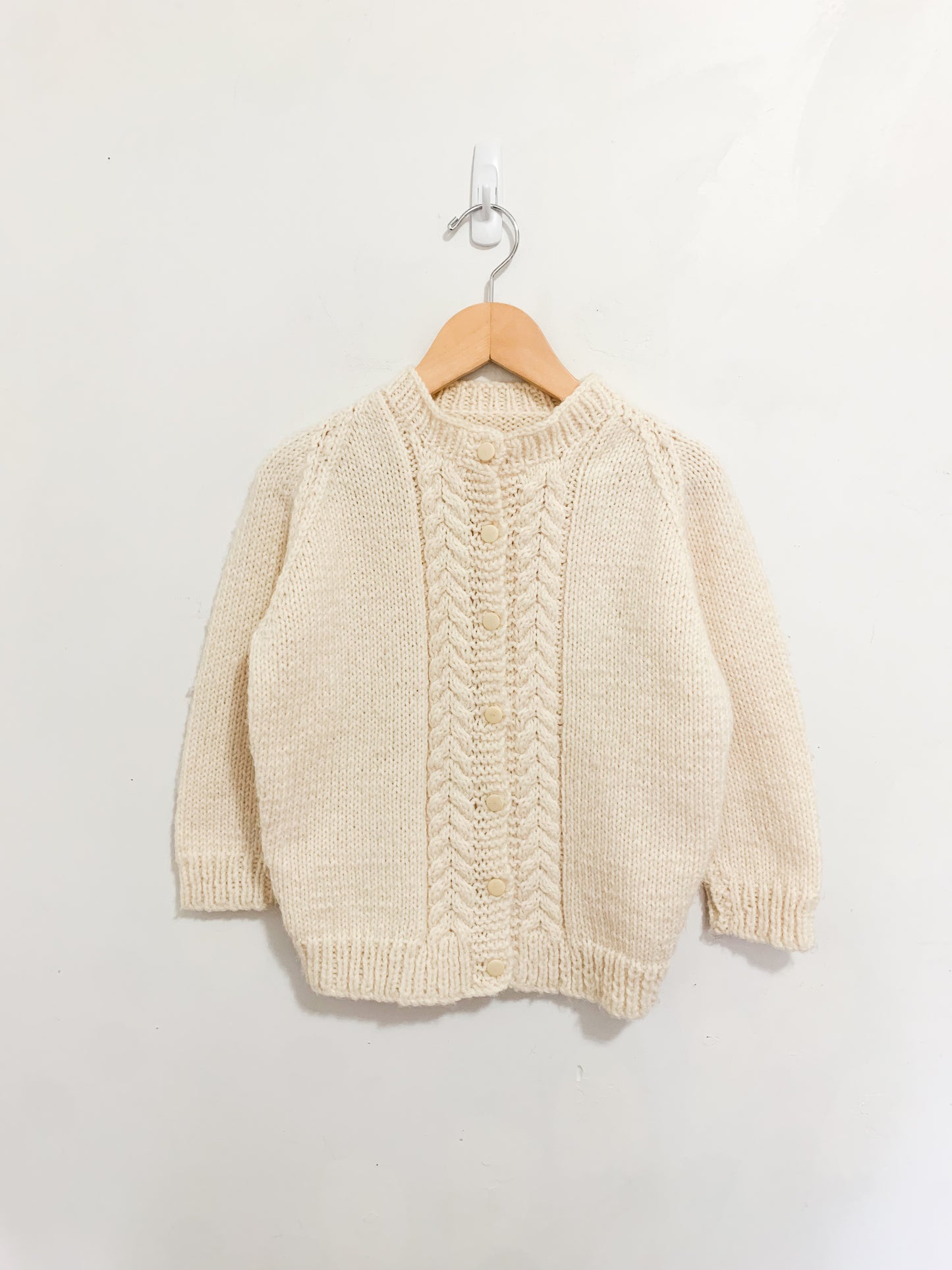 Handknit Cream Cardigan 6-8 years