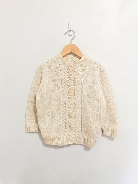 Handknit Cream Cardigan 6-8 years