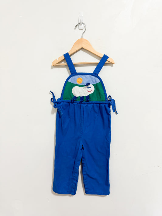 Vintage Popsicle Caterpillar Applique Overalls 2 years