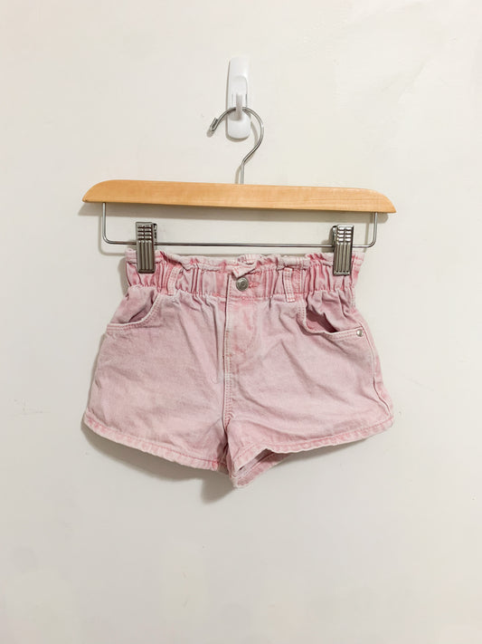 Zara Acid Washed Paperbag Denim Shorts 2-3 years