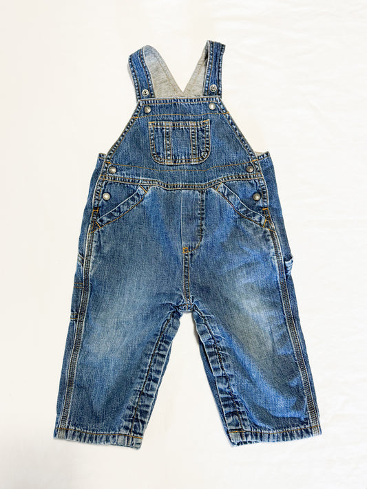 Vintage/Y2K Gap Denim Jersey Lined Overalls 1-2 years