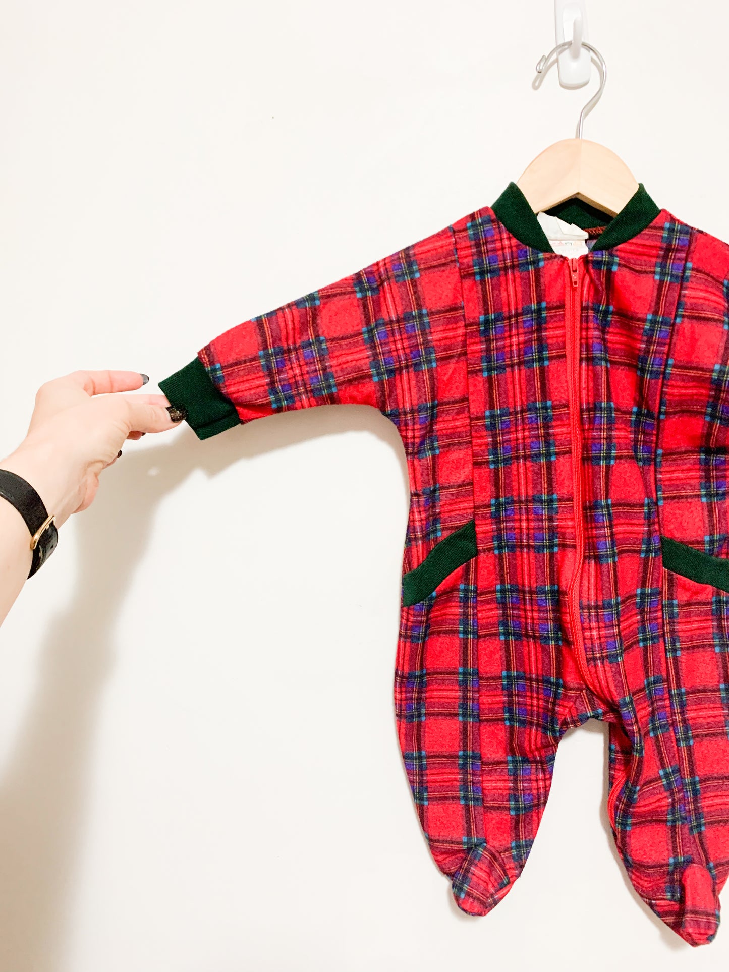 Vintage Plaid Flannel Sleeper 12-18 months