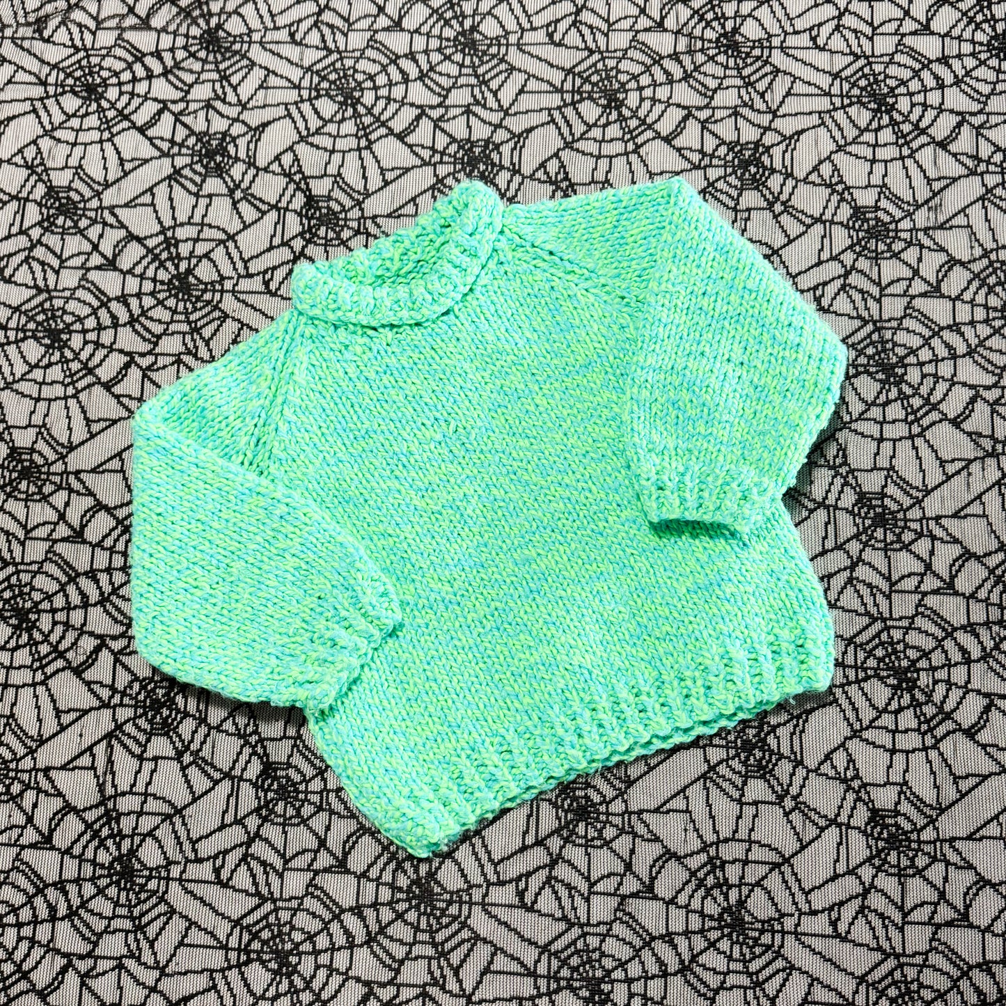 Handknit Neon Raglan sweater