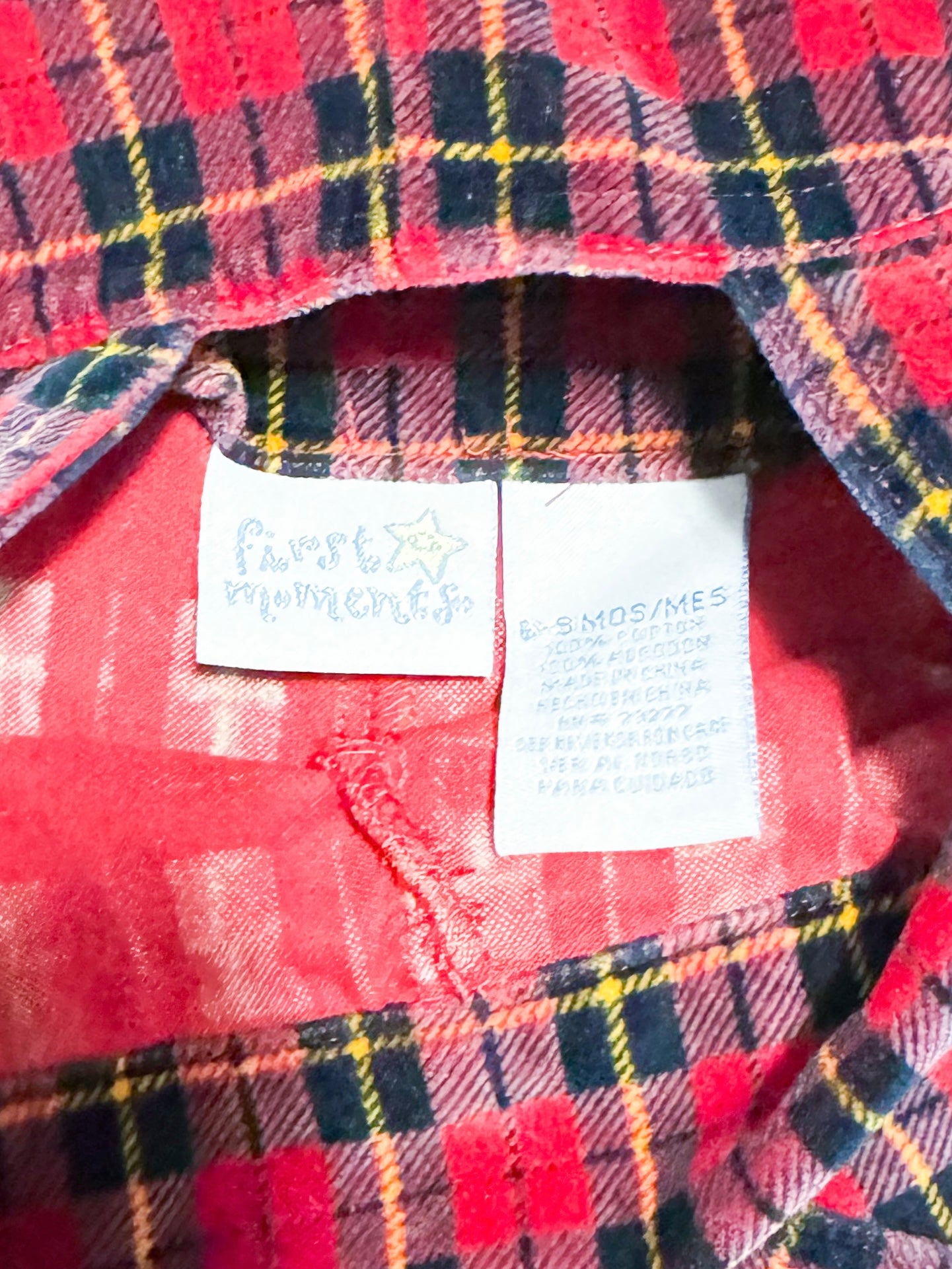 Vintage/Y2K First Moments Velvet Plaid Overalls 
6-18 months