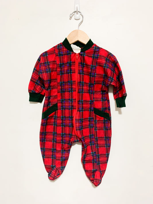 Vintage Plaid Flannel Sleeper 12-18 months