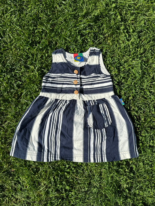 Vintage Popi Striped Babydoll Pocket Dress 2 years