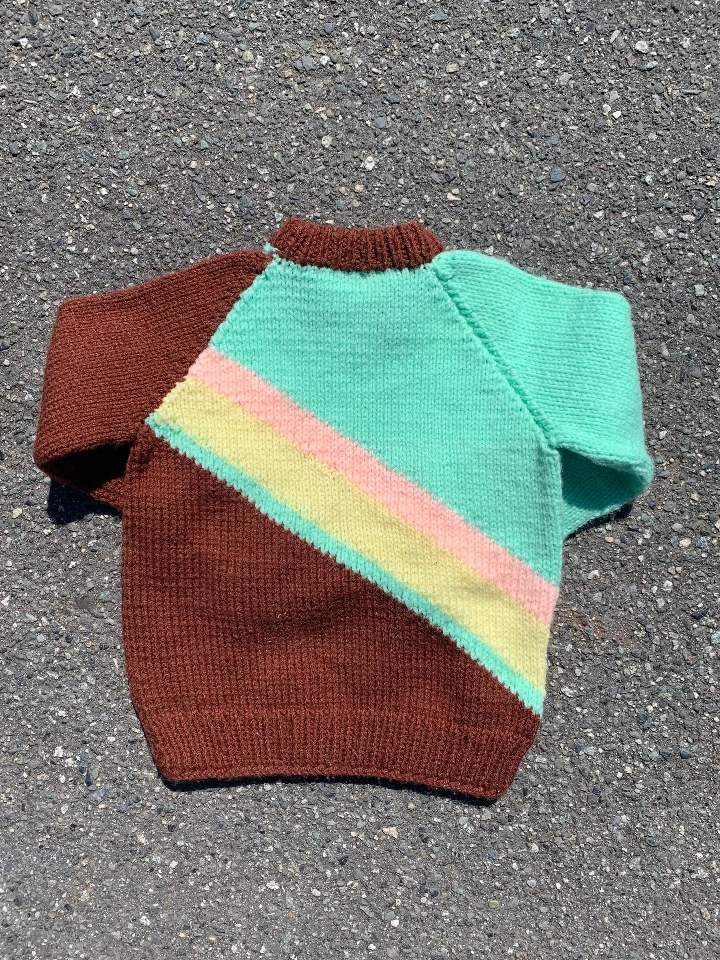 Hand knit Rainbow Sweater 4-5 years