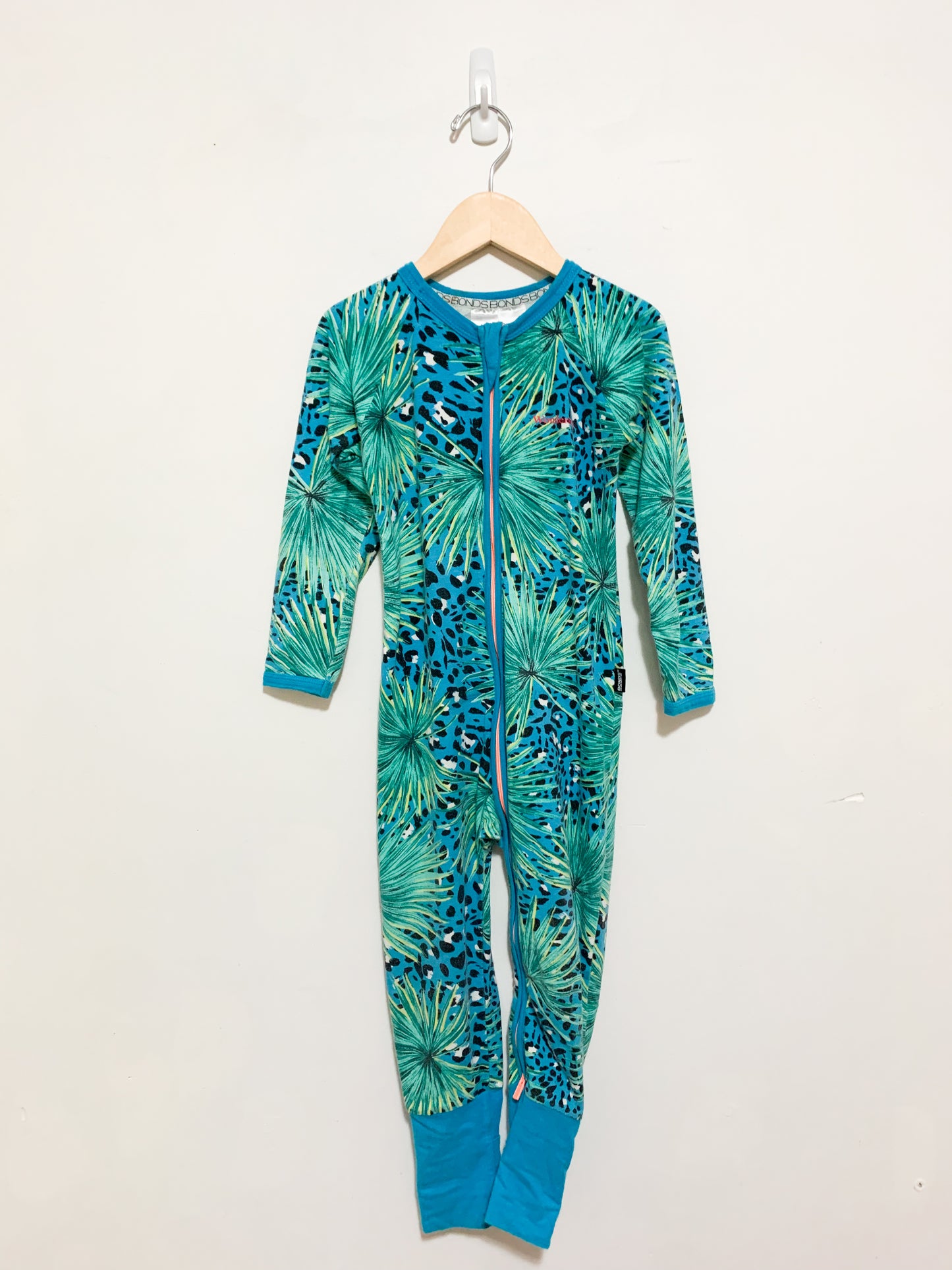 Bonds Palm Leaf Leopard Print Wondersuit Size 3