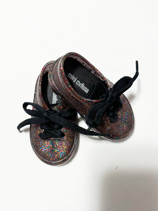 Mini Melissa Sparkly Jelly Lace-Up Shoes 4/5US