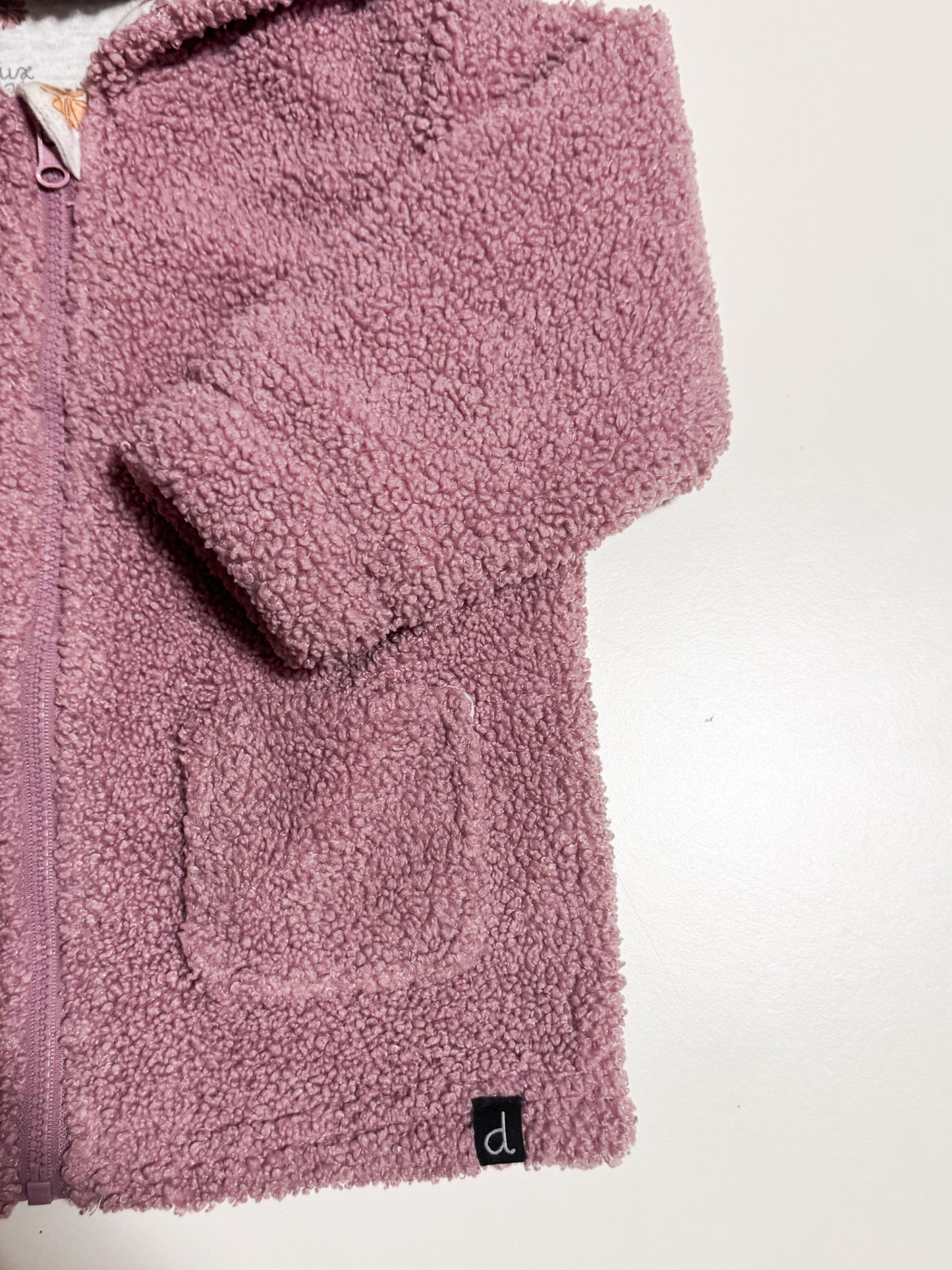 Deux par Deux lined Hooded Zipup Sweater size 18-24 months