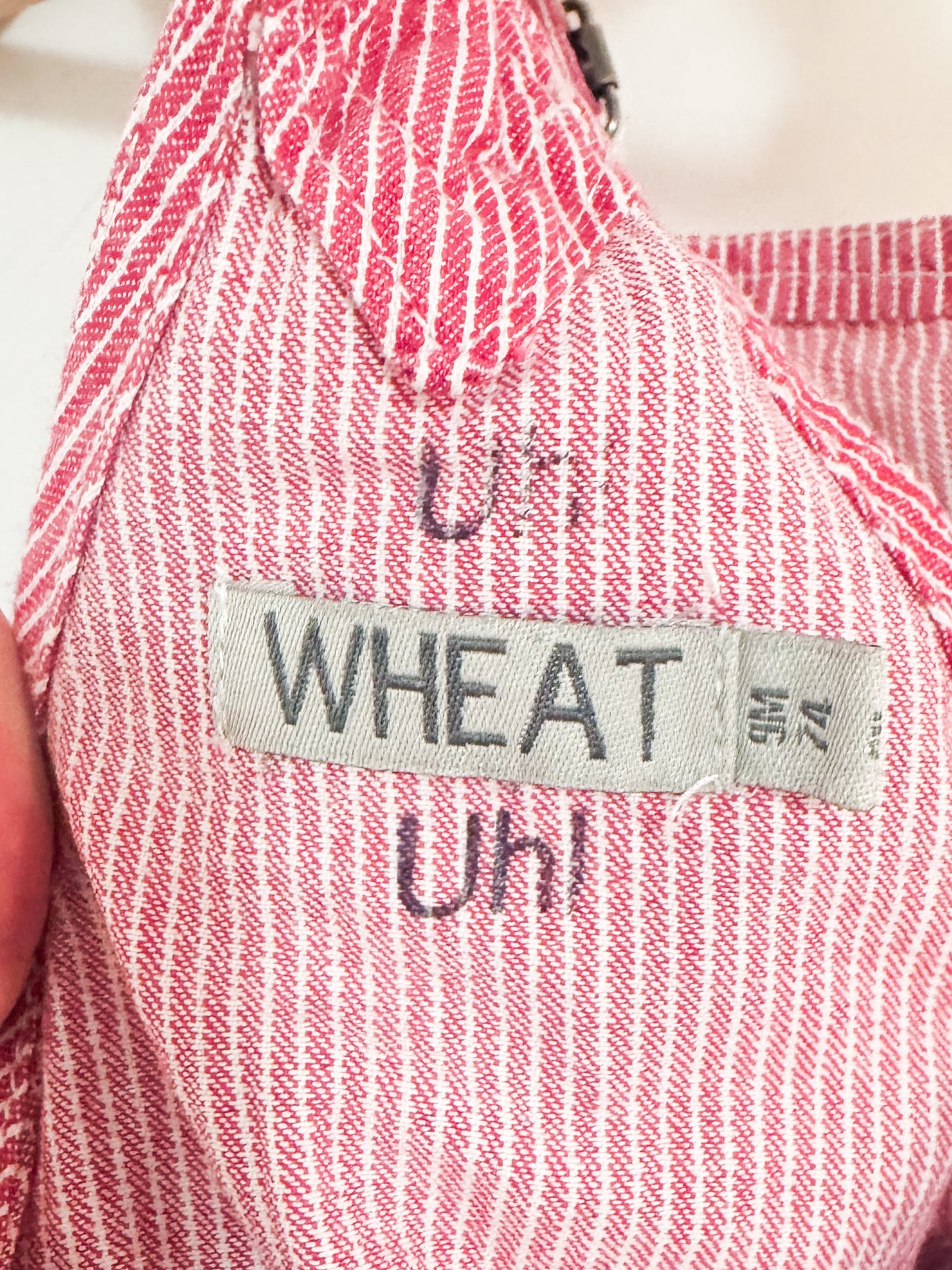 Wheat Red Striped Overalls 9-18 months